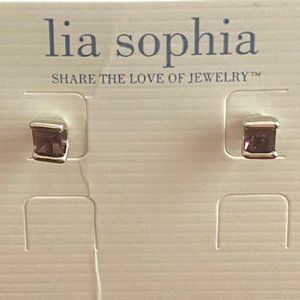 Lia Sophia Amethyst stud earrings - never worn